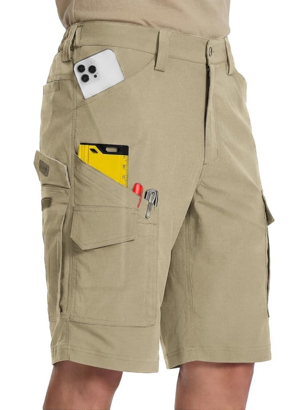 Men's Cargo Work Shorts - Breathable, Quick-Dry Fabric for Outdoor Comfort